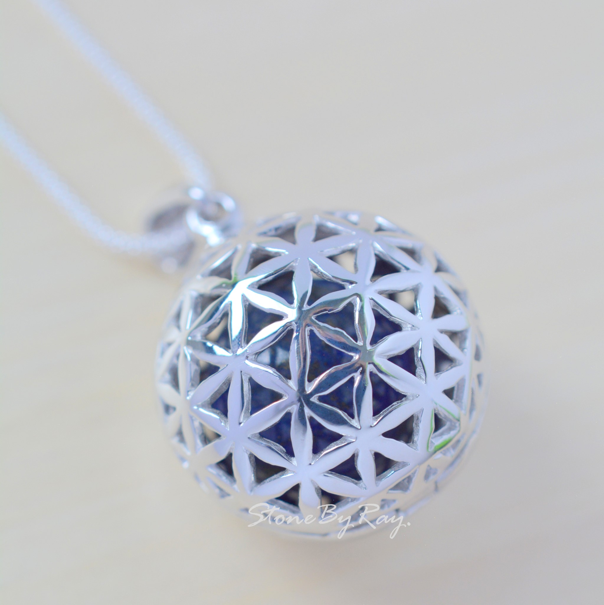 จี้ล็อกเก็ตเงินFlower of life(จี้เปิดได้)