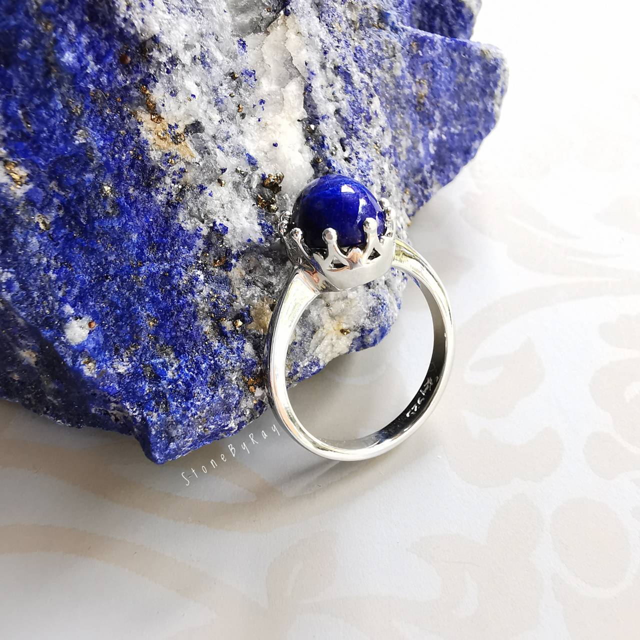 แหวนเงินหินลาพิสลาซูลี Lapis Lazuli