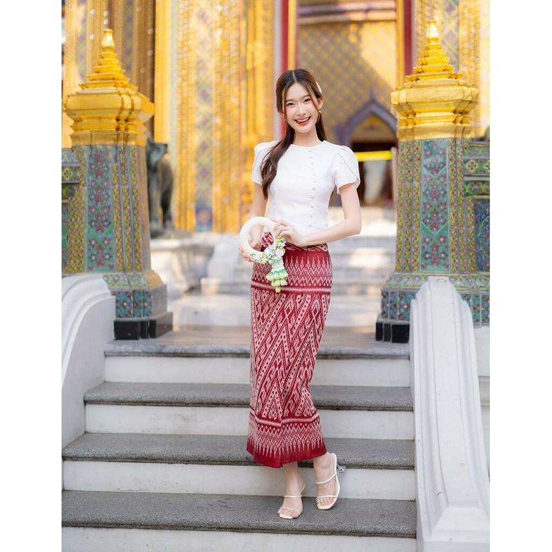 kudapy ชุดเซ็ทเสื้อ+กระโปรงลายไทยลิซ่า ใส่สบายสวยดูดี