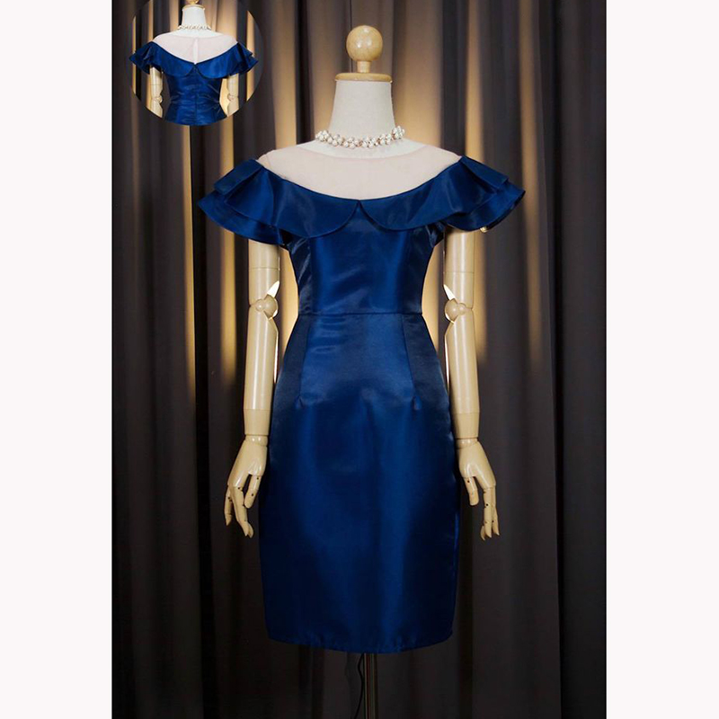 kudapy เดรสสั้นสีชมพู กรมท่า แดง ทอง เนี้อผ้า polyester อยู่ทรงใส่สบาย สวยหวาน เรียบร้อยแต่ไม่เชย ไม่โป๊