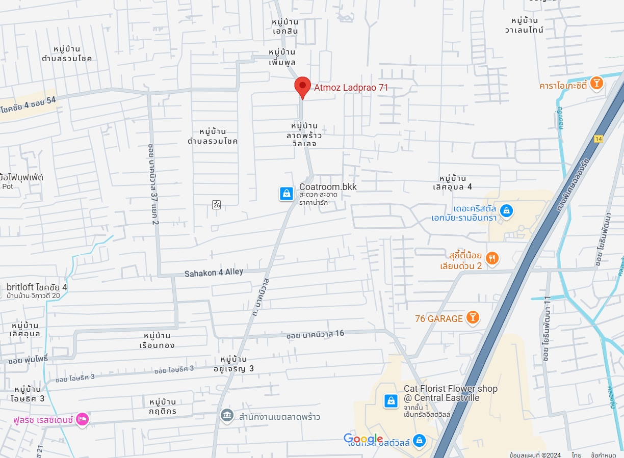 ให้เช่าคอนโด Atmoz Ladprao 71 (แอทโมซ ลาดพร้าว 71) โซน รถไฟฟ้าสีเหลืองลาดพร้าว 71 ห้องแบบ 1ห้องนอน / 1ห้องน้ำ ขนาดห้อง 24 ตรม. ชั้น 6 ตึก C