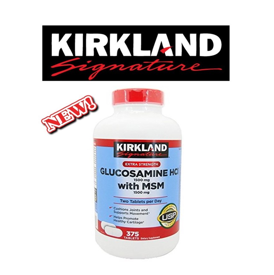 Kirkland Signature Glucosamine HCI 1500mg With MSM 1500mg กลูโคซามีน 375 เม็ด