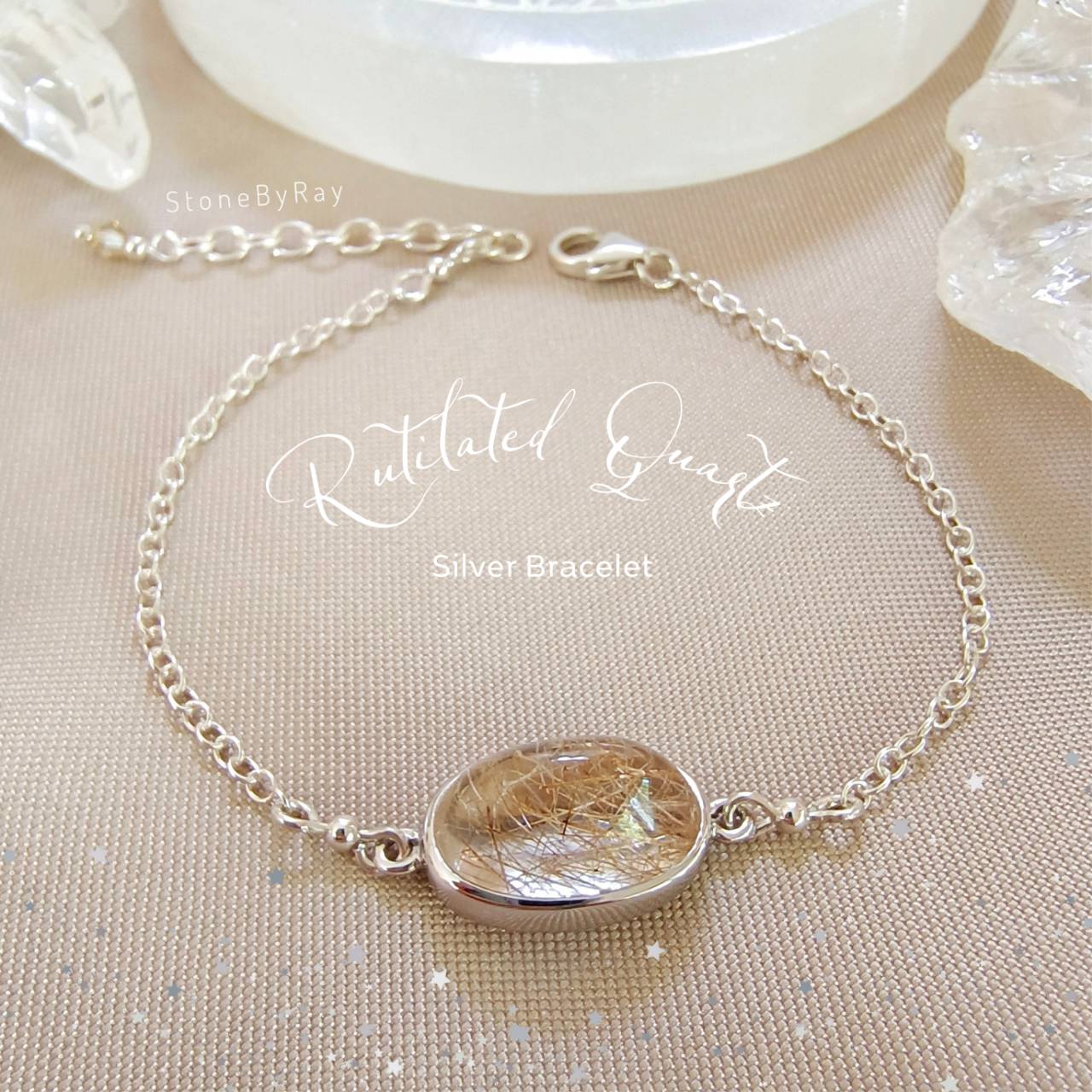 สร้อยข้อมือเงินหินไหมทอง Rutilated Quartz