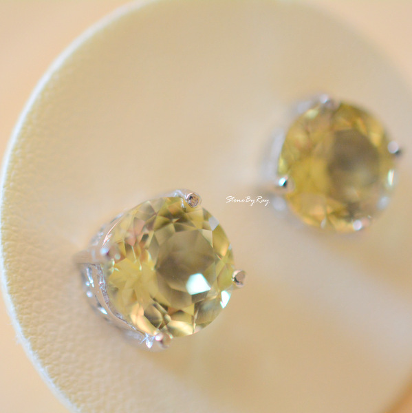 ต่างหูเงินพลอยกรีนอเมทิสต์ (Green Amethyst)