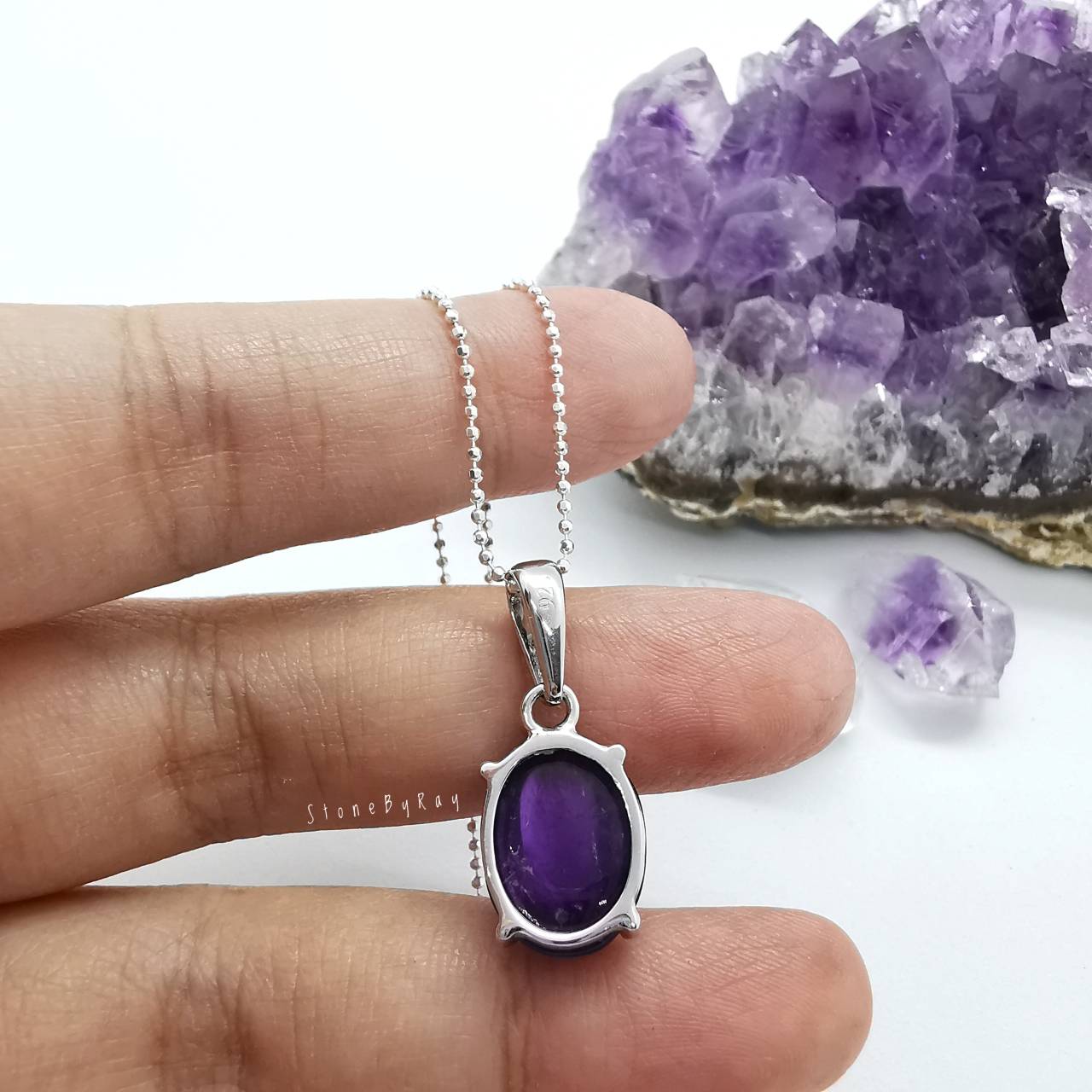 สร้อยคอเงินจี้หินอเมทิสต์ Amethyst