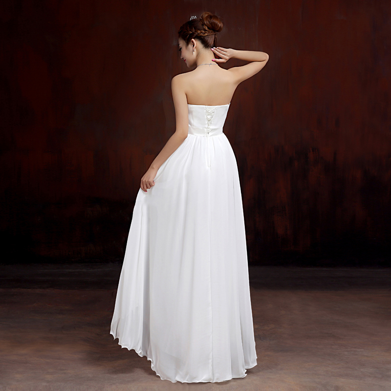 kudapy เดรสสั้นสีครีม/ขาว ราตรีสั้น เกาะอก หน้าสั้นหลังยาว คอจับเดรปรูปหัวใจ