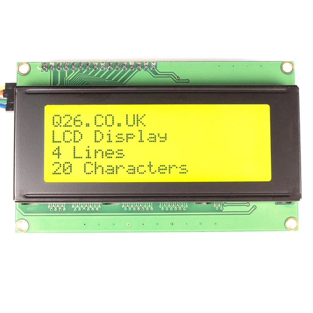 2004 LCD (Yellow Screen) ขนาด 20 ตัวอักษร 4 แถว 20x4 LCD with backlight of the LCD screen พร้อม I2C Interfaae
