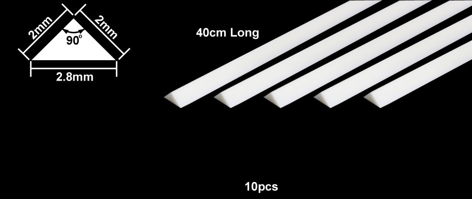70116 plastic beams 2mm. (10pcs.) triangle (3เหลี่ยม) (ยาว40cm.)
