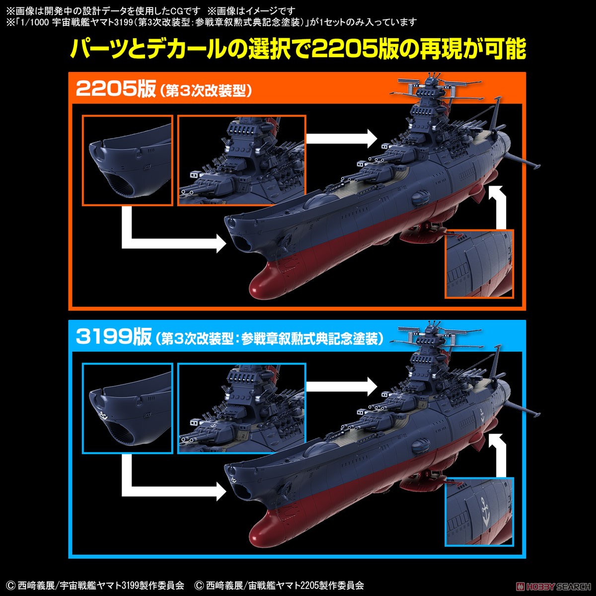 Bandai 4573102674357 1/1000 SPACE BATTLESHIP YAMATO 3199