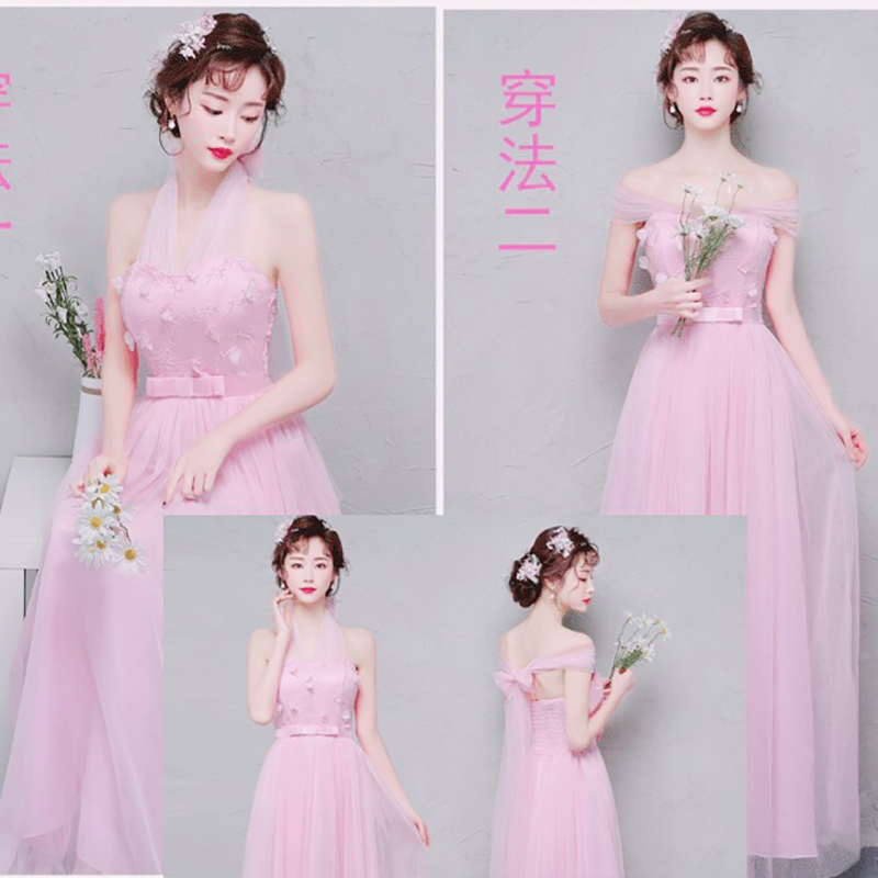 kudapy เดรสยาวสีชมพู ราตรีออกงาน เกาะอกผ้ายาวทำเป็นโบผูกด้านหลังเหมือนแบบ