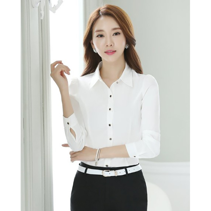 kudapy เสื้อเชิ้ตผู้หญิงแขนยาวสวยหรู สีขาว ใส่ทำงาน ออฟฟิตสวยสบายตัว