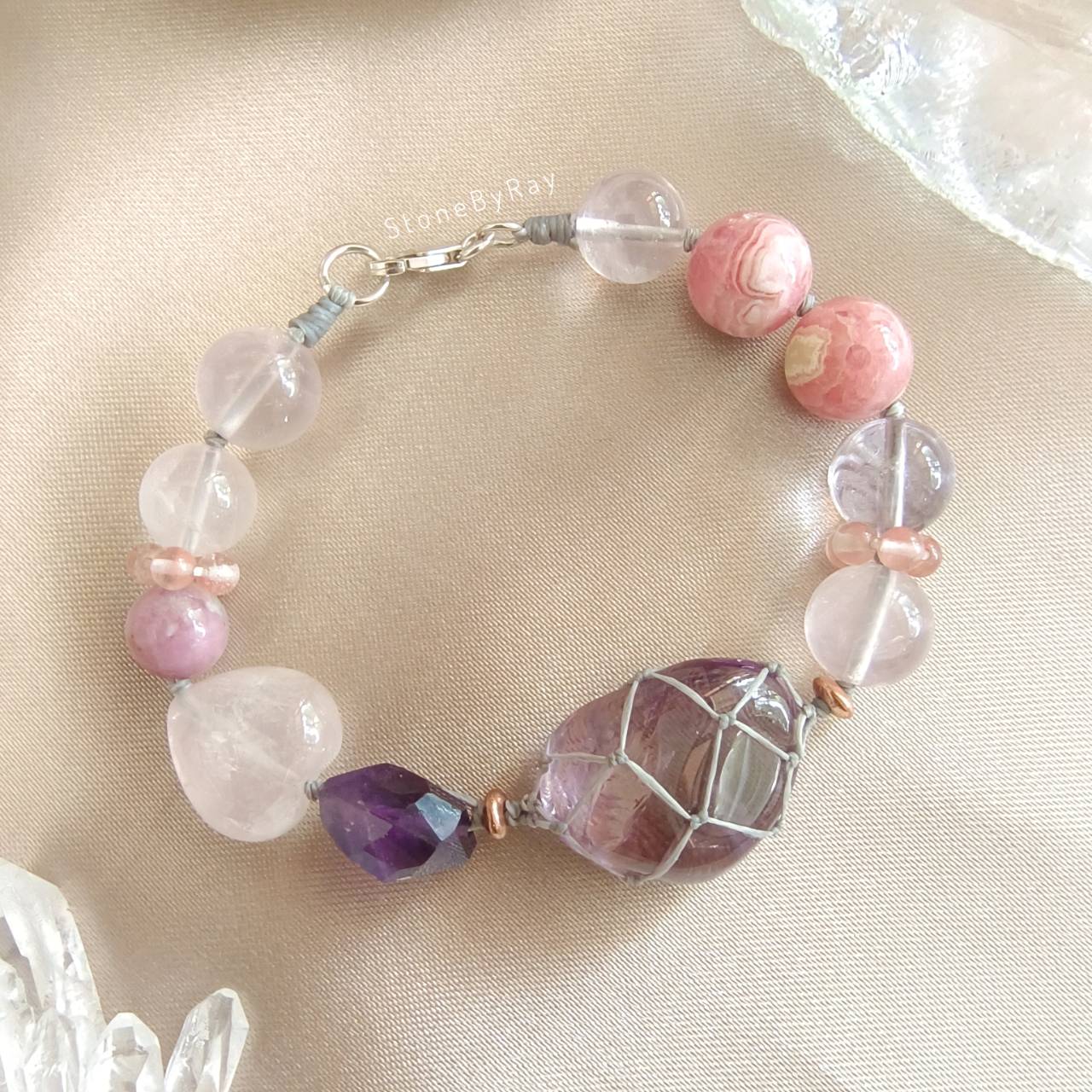 สร้อยข้อมือเชือกถักหินอเมทิสต์ Amethyst