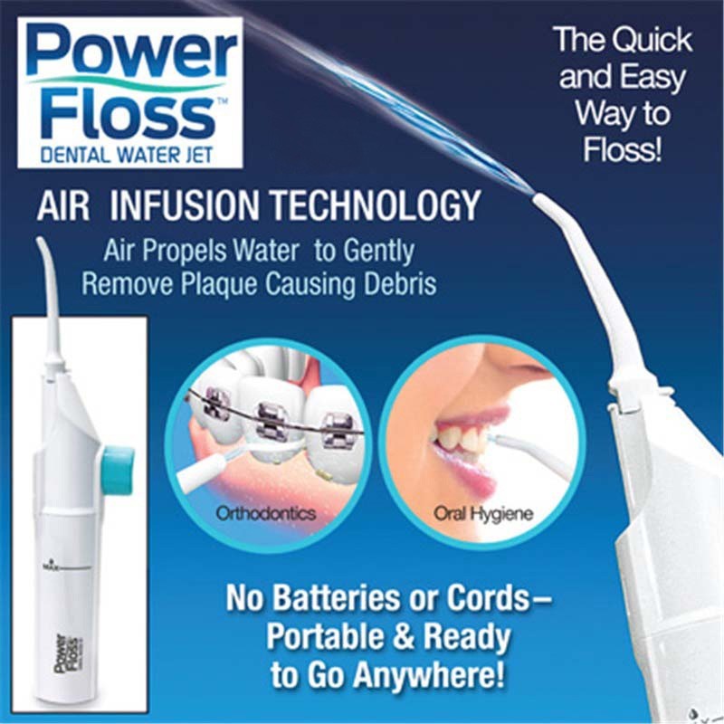 Power Floss เครื่องพ่นน้ำ ทำความสะอาดซอกฟัน ไม่ต้องใช้แบตเตอรี่