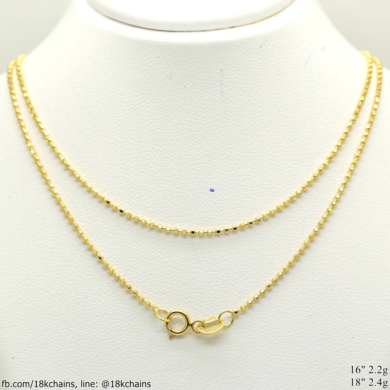 สร้อยอิตาลี18kแท้ ลายไข่ปลา