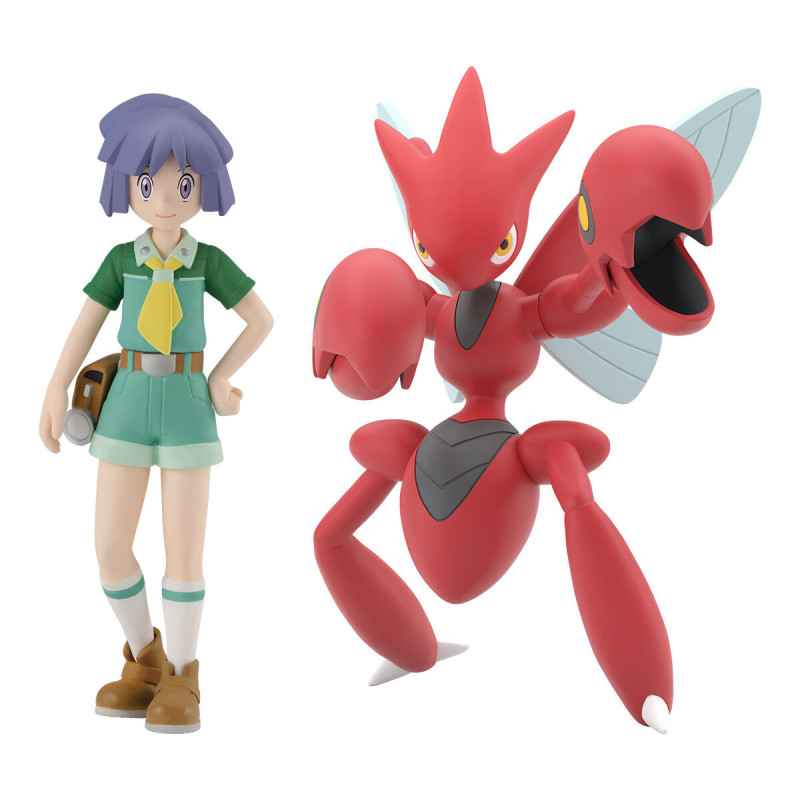 Bandai 4570117917929 POKEMON SCALE WORLD JOHTO REGION BUGSY & SCIZOR W/O GUM