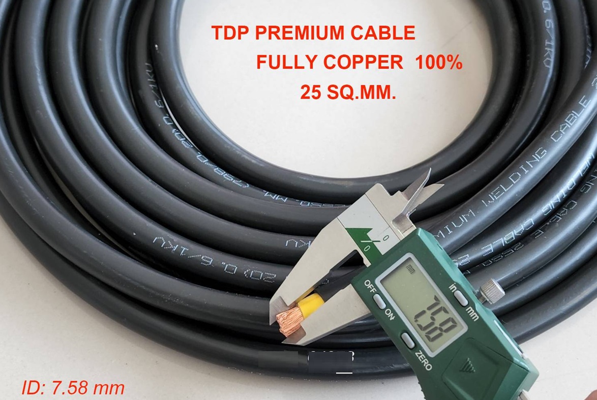 BATTERY CABLE, TDP PREMIUM CABLE PCW 25 SQ.MM BLACK (ดำ) / 1 M (เมตร)
