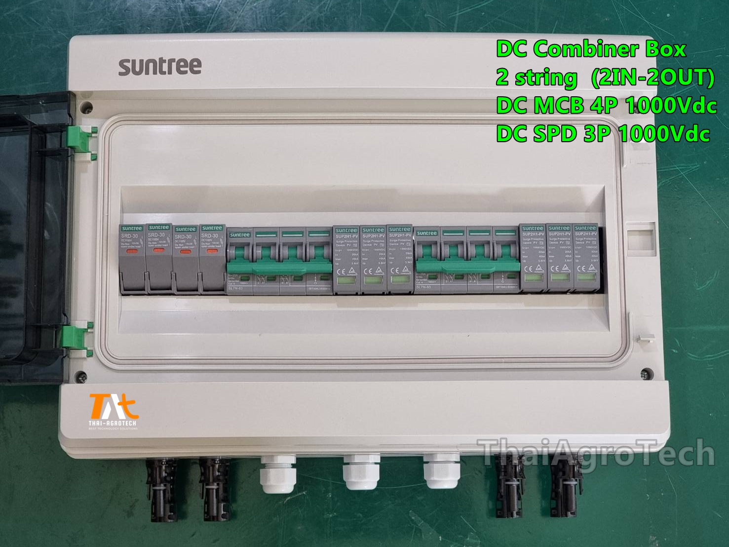 ตู้คอมบายเนอร์ดีซีแบบ 2สตริง 1000โวลท์ DC Combiner Box 2String 1000Vdc for Solar cell system 10-20Kw สำหรับระบบโซล่าเซลล์โดยเฉพาะ รองรับระบบโซล่าเซลล์แบบออนกริดและออฟกริด
