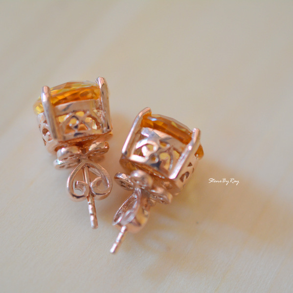 ต่างหูเงินพลอยซิทริน(Citrine)