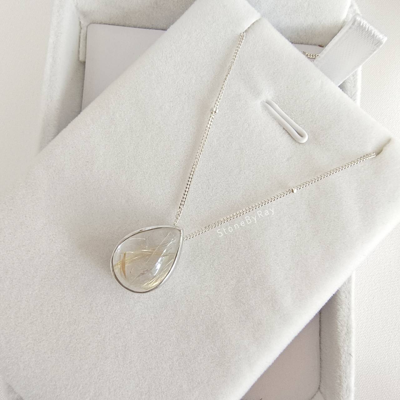 สร้อยคอเงินจี้หินไหมทอง Rutilated Quartz