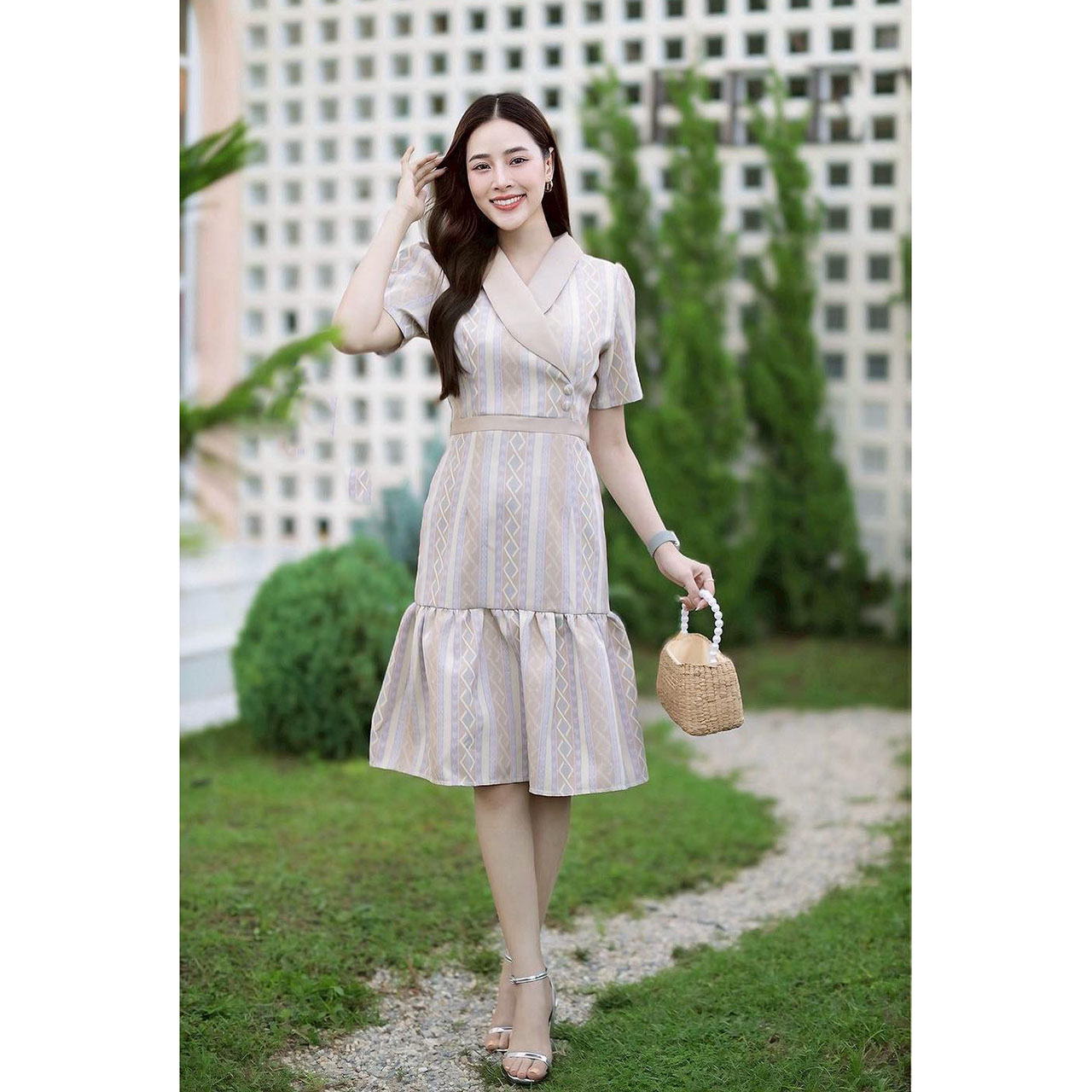 kudapy เดรสผ้าไทยทอลาย “รุ่นเบญจวรรณ ใส่สบายสวยดูดี