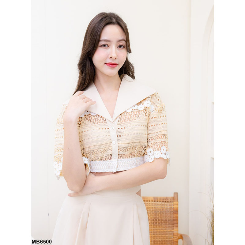 kudapy ชุด Set เสื้อครอป + กระโปรงยาวสีครีม บอกเลยว่าห้ามพลาดน้าา รุ่นนี้ใส่แบบชิคๆ ไปคาเฟ่ ไปเที่ยว ได้หลายลุคเลย