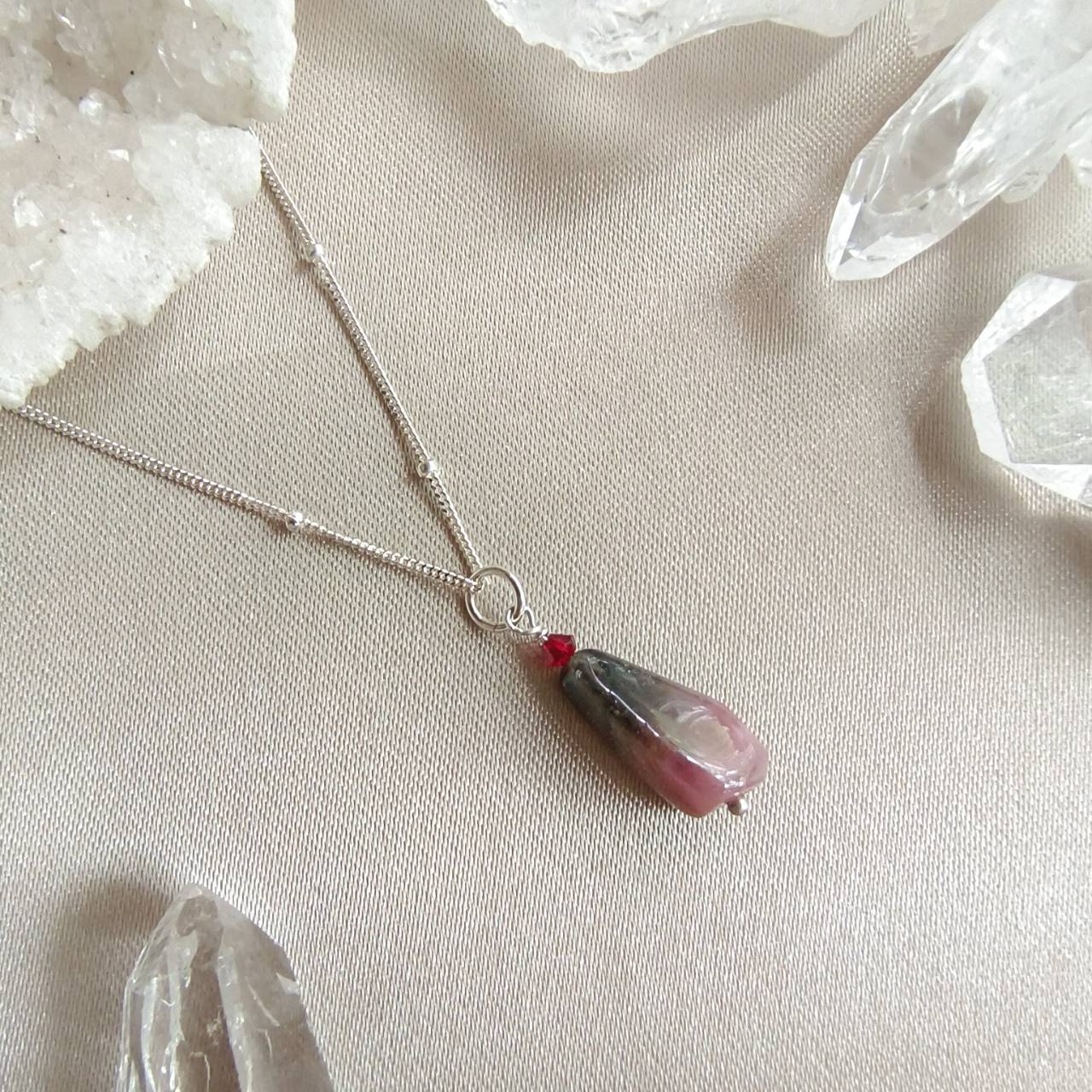 สร้อยคอเงินจี้หินทัวร์มาลีน Tourmaline