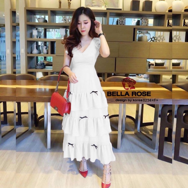 kudapy MaxiDress แม็กซี่เดรสยาว ไหล่ระบาย ผ้าไหมอิตาลี่ ใส่แล้วดูขับผิวสุดๆ