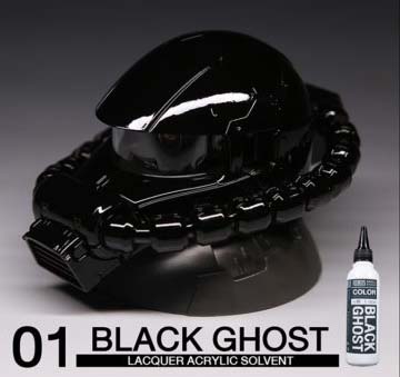 8858878100018 radit01L Black Ghost 120ml. สีดำเงา ขวดใหญ่ 120มล.