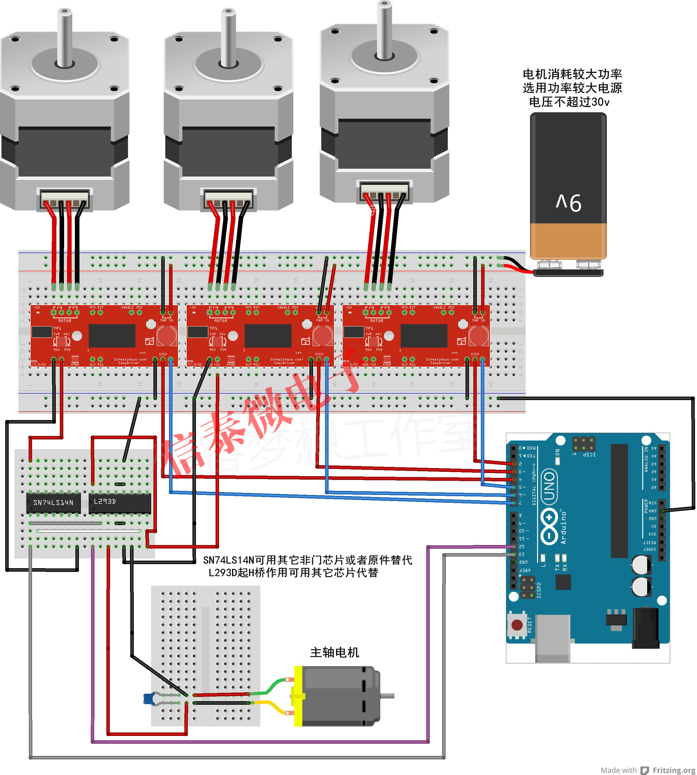 โมดูล A3967 stepper motor driver module EasyDriver Stepper MotorDriver