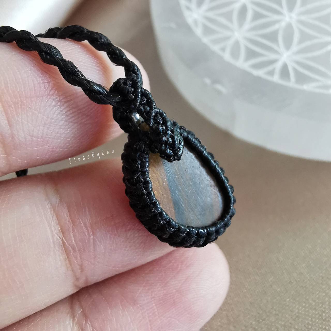 สร้อยคอเชือกถักจี้พลอยโอปอล Opal