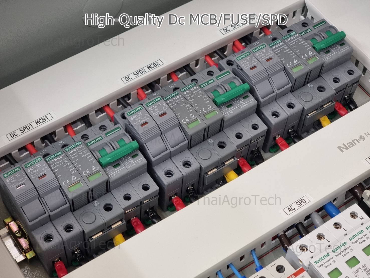 ตู้คอมบายเนอร์ สำหรับระบบโซล่าเซลล์ ออนกริด 3สตริง ดีซี 800 โวลต์ AC-DC combiner box DC 800Vdc 3string 3Phaseขนาด 10-15-20kw 3phase ongrid system MCCB-RCBO