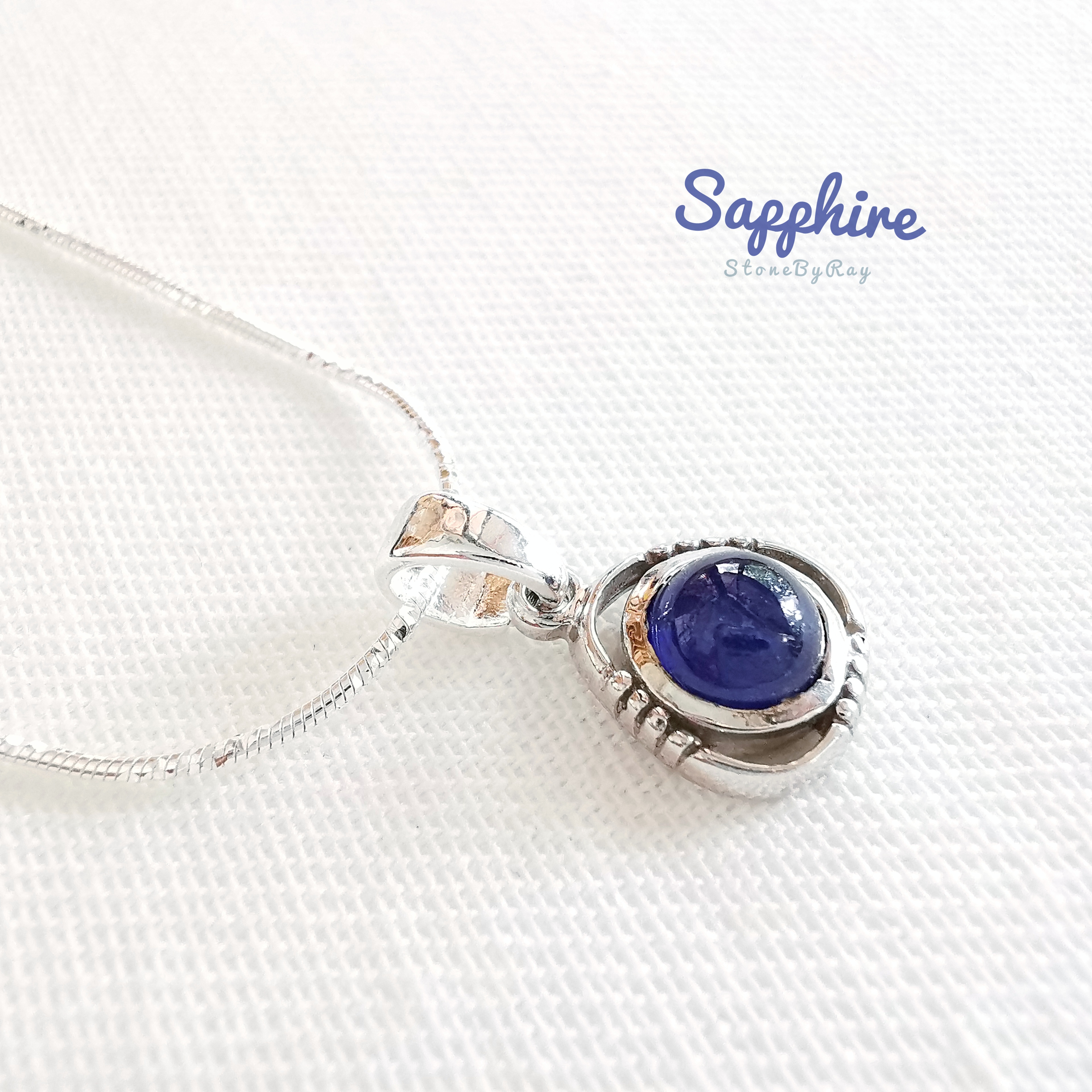 สร้อยคอเงินจี้พลอยไพลิน(Sapphire)