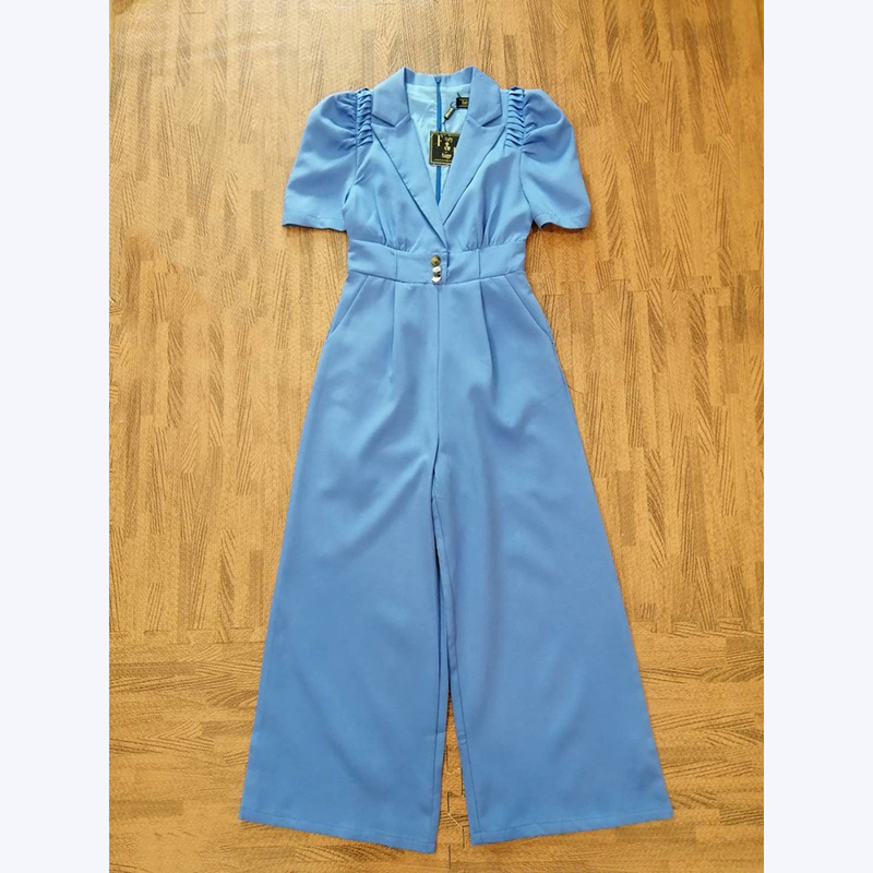 kudapy จั๊มสูทขายาวสีฟ้า,ชมพู,เขียว คอปกใส่แล้วสวยดูดีน่ารักมากๆ