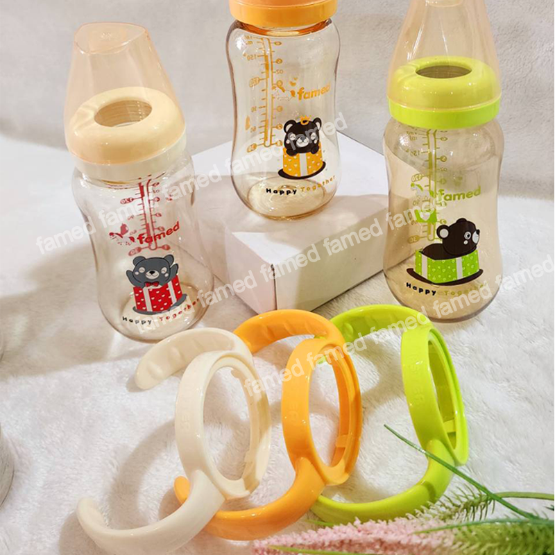 famed ขวดนมคอแคบสีชา PPSU 6ออนซ์ 180มล ทนร้อน ทนทาน