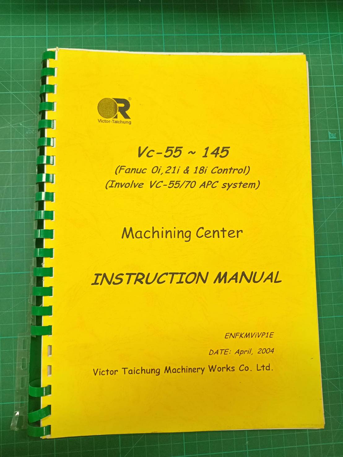 VICTOR V55-145 FANUC 0i,21i & 18i INSTRUCTION MANUAL