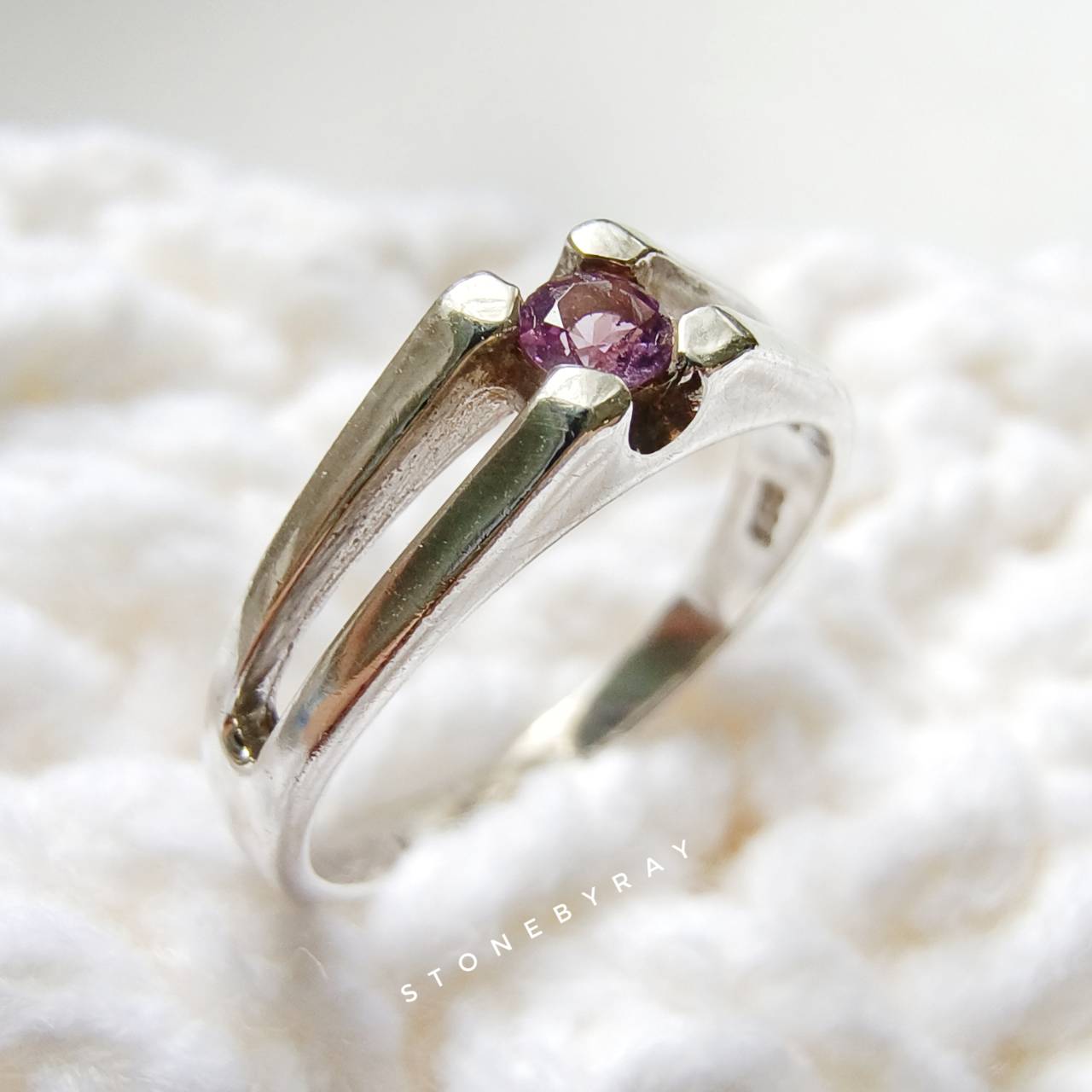 แหวนเงินหินอเมทิสต์ Amethyst
