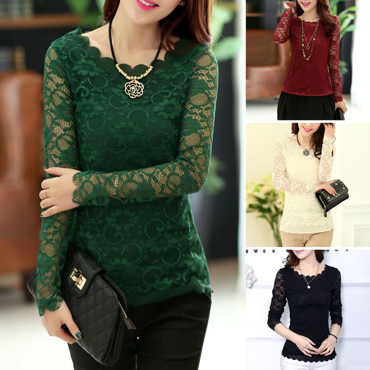 kudapy เสื้อผ้าลูกไม้แขนยาว ผ้าลูกไม้เนื้อดีพร้อมซับในทั้งตัว ใส่ได้หลายโอกาสสวยคลาสสิค