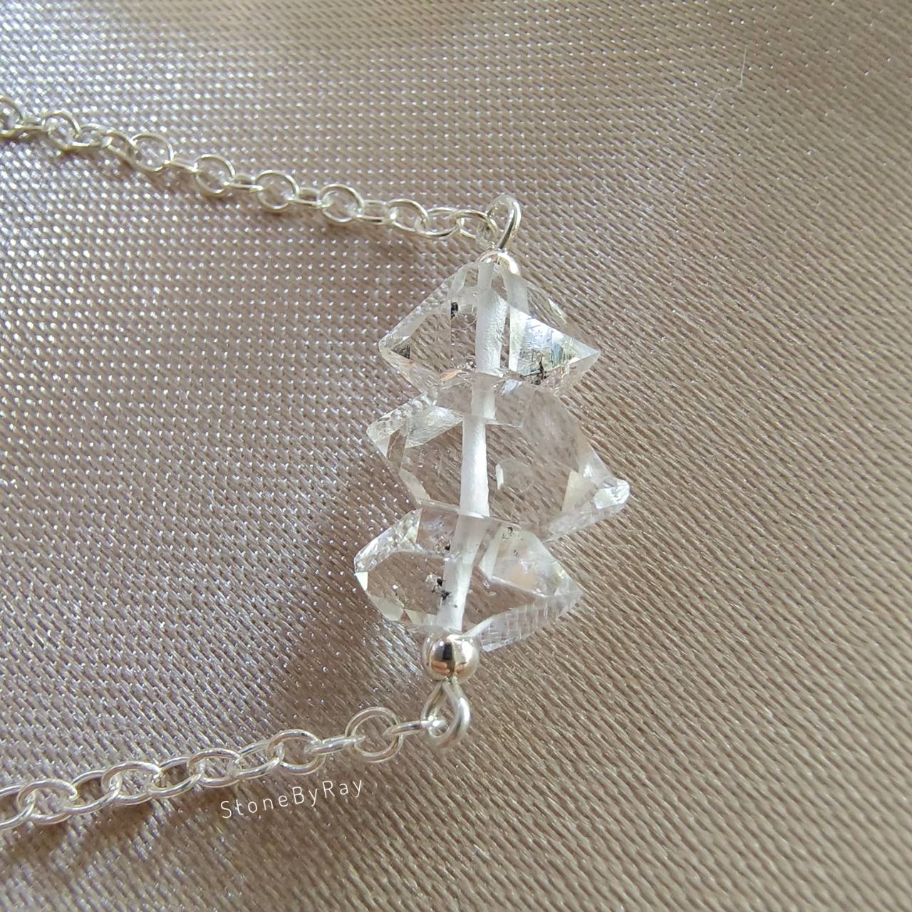 สร้อยคอเงินหินเฮอร์คิเมอร์ไดม่อน Herkimer Diamond