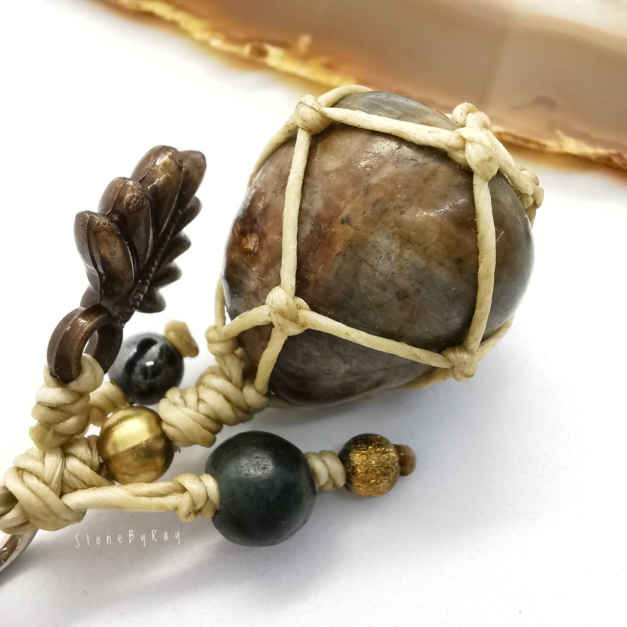 พวงกุญแจหินแจสเปอร์ขัดเงา(Jasper)