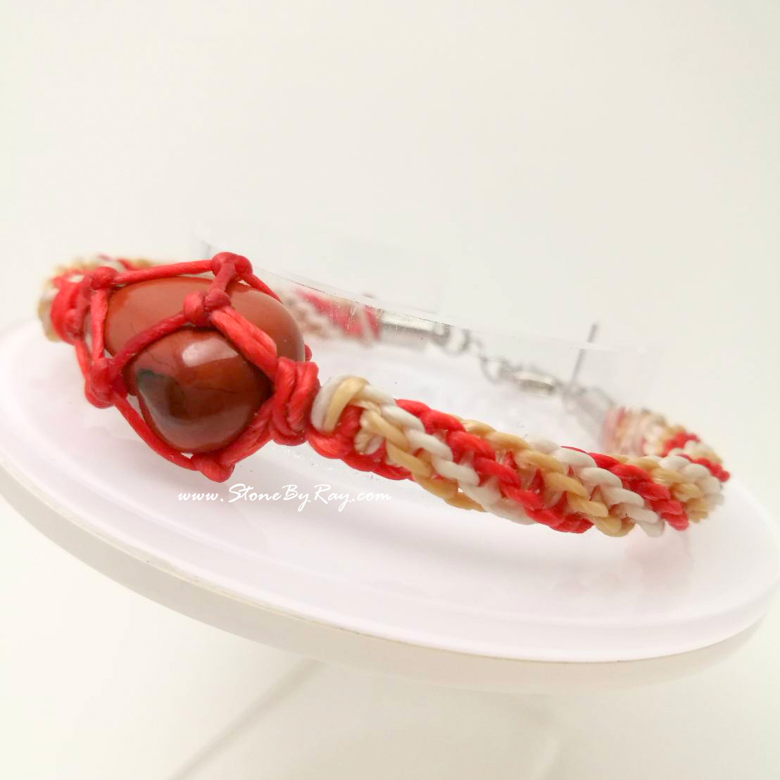สร้อยข้อมือเชือกถักกับหินแจสเปอร์ (Red Jasper)