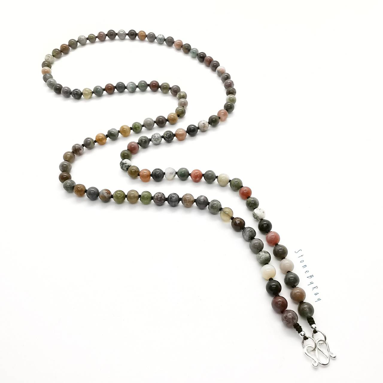 สร้อยคอปะคำ108หินมอสอาเกต (Moss Agate)