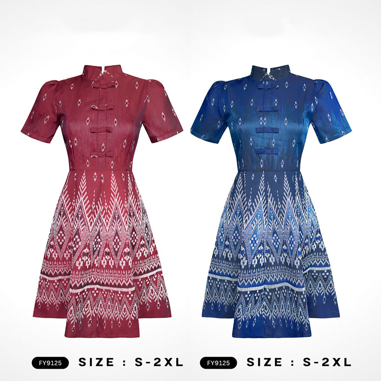 kudapy เดรสสั้น ผ้าทอลายงานปกสูทแต่งกั๊ก ใส่ออกงานสวยดูดี