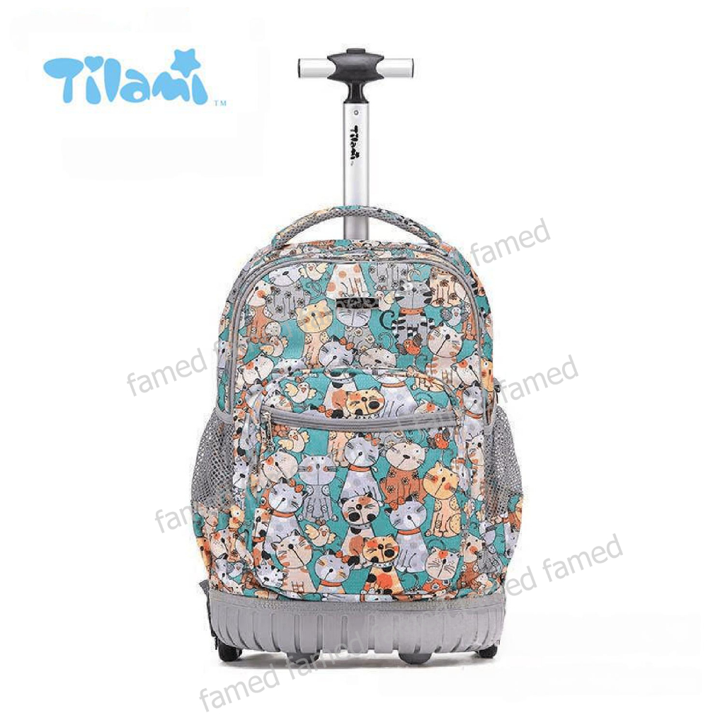 Tilami 18 นิ้ว กระเป๋าล้อลาก 3 ล้อ ขึ้นบันไดได้ สะพายได้ มีที่คลุมล้อ และแถมที่คลุมฝนทุกใบ