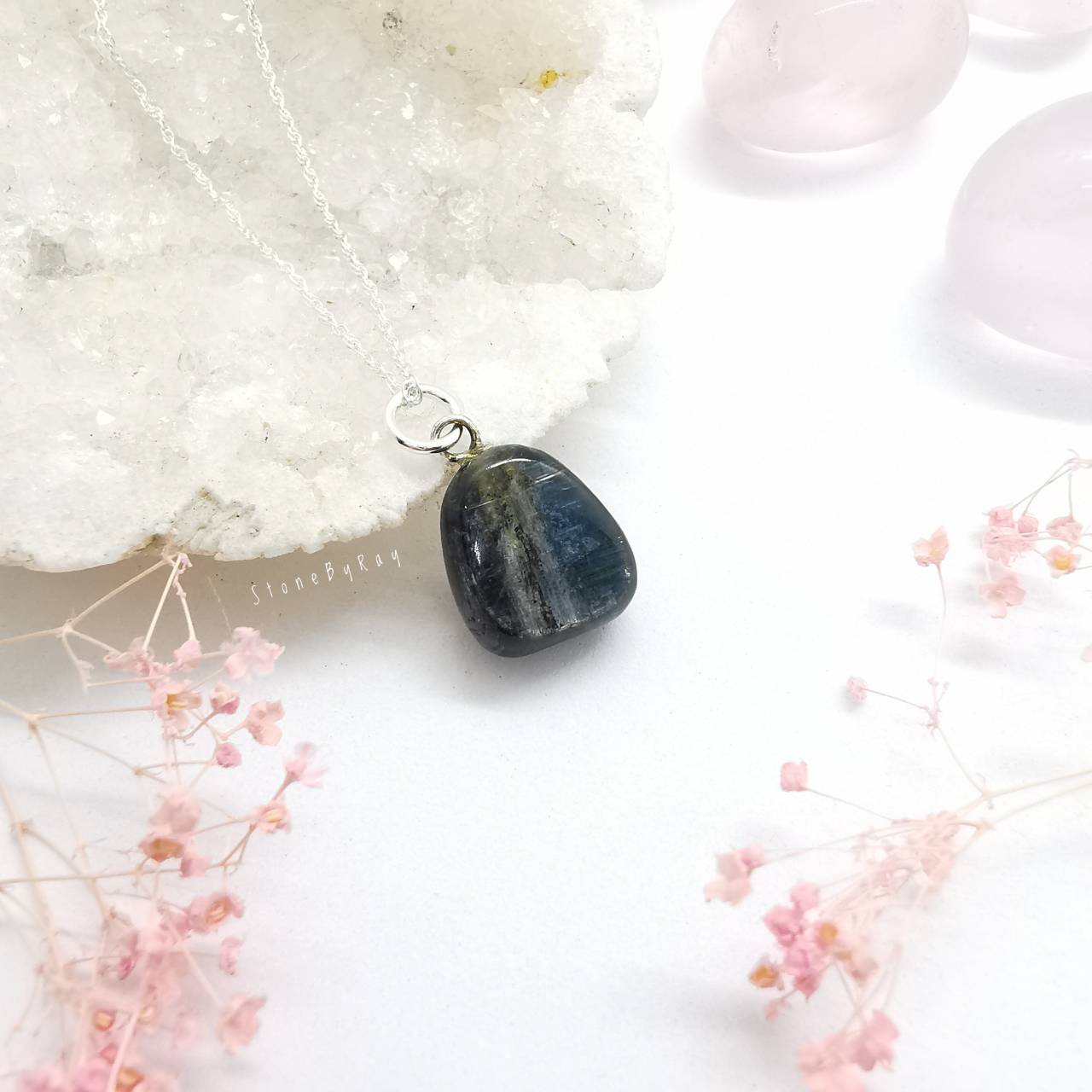สร้อยคอเงินจี้หินไคยาไนท์ (Kyanite)