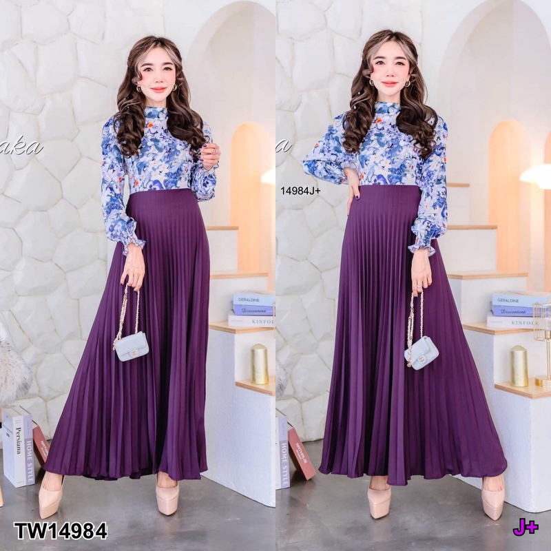 kudapy Maxi Dress เดรสยาวแขนยาวสีกรมท่า ชมพู ดำ ม่วง ช่วงบนผ้าลาดอก ช่วงกระโปรงเป็นอัดพรีทผ้าไหมเกาหลีเกรดเอสีพื้น