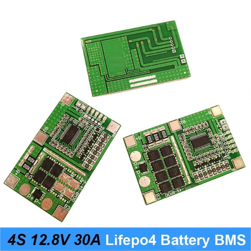 BMS 4s 30a 12.8 v w/balance 3.2 v lifepo4 life แผ่นบอร์ดโมดูลป้องกันแบตเตอรี่