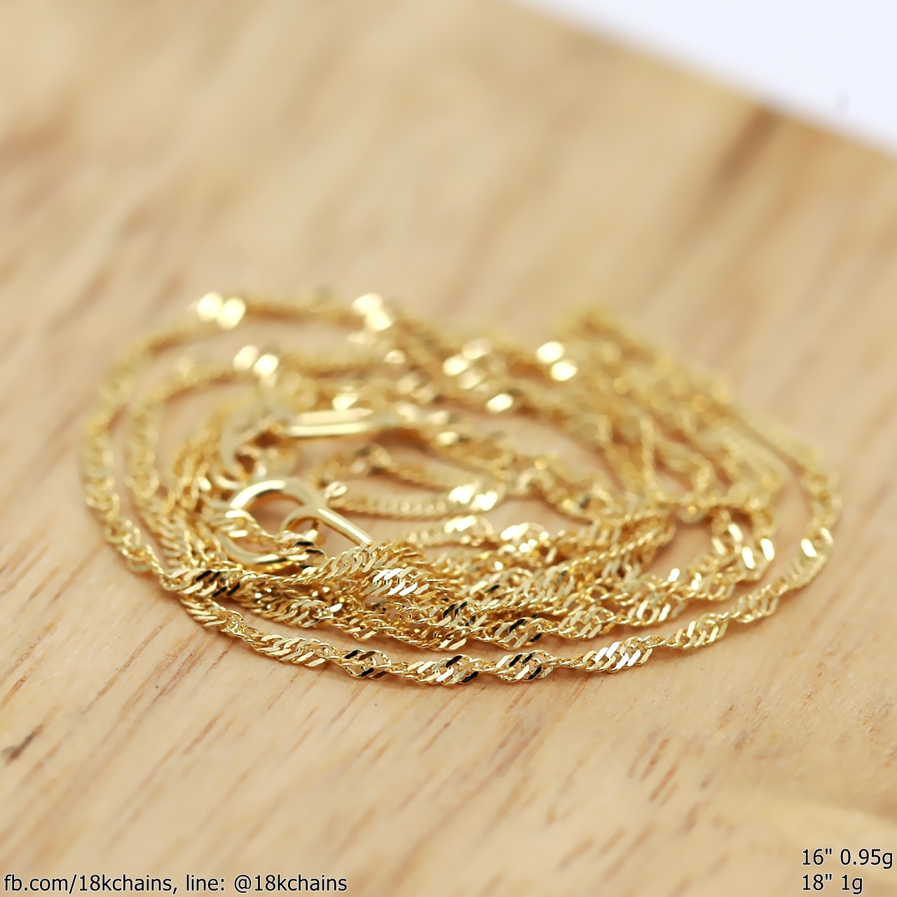 สร้อยอิตาลี18kแท้ ลายดิสโก้รุ่นเล็ก