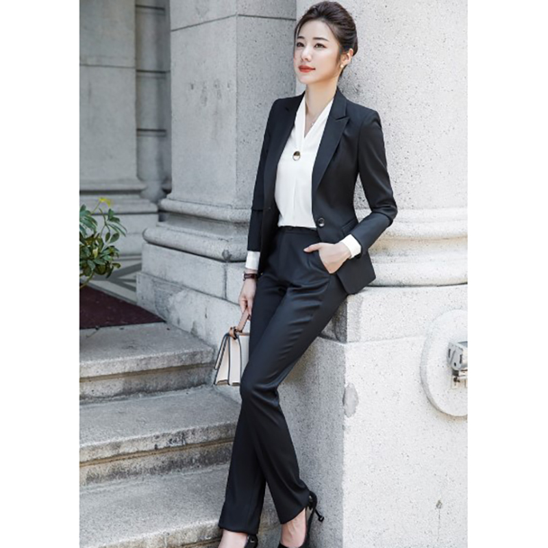 kudapy ชุดสูทผู้หญิงสีดำ ทรงมาตราฐานใส่ทำงานออกงานได้ มีให้เลือก ทั้งกางเกงและกระโปรง