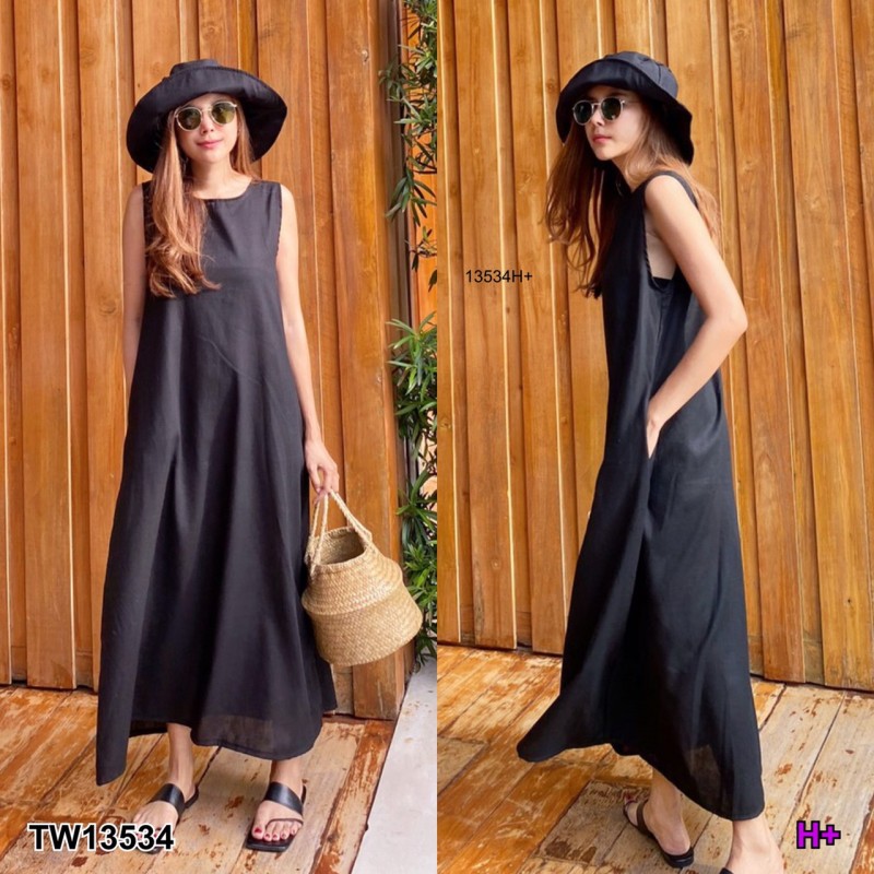 kudapy Maxi Dress เดรสยาวสีส้ม/สีครีม/สีเหลือง/สีเหลือง/สีดำ/สีขาว เว้าหลัง แขนกุด มีกระเป๋าข้างสองข้าง เนื้อผ้าลินินเนื้อดี เรียบหรูดูดีสุดๆ