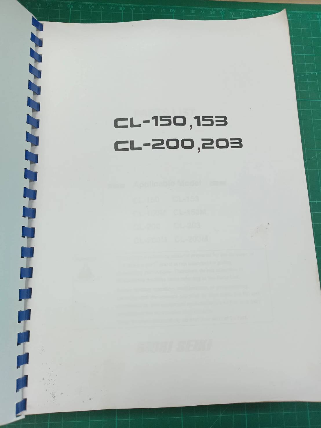 MORI SEIKI WIRING DIAGRAM CL-150,153 CL-200,203